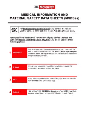 Ford Material Safety Data Sheet Request Form - Blank Fillable Template ...