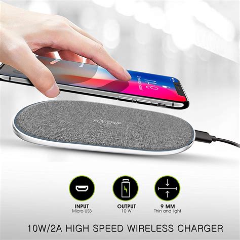 Powerup Power Desk Wireless Charger Dual Coil 15w Quick Charger - Grey ...