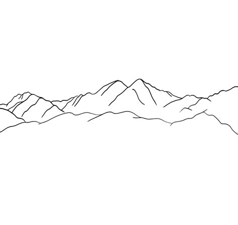 Simple Mountain Landscape Drawing