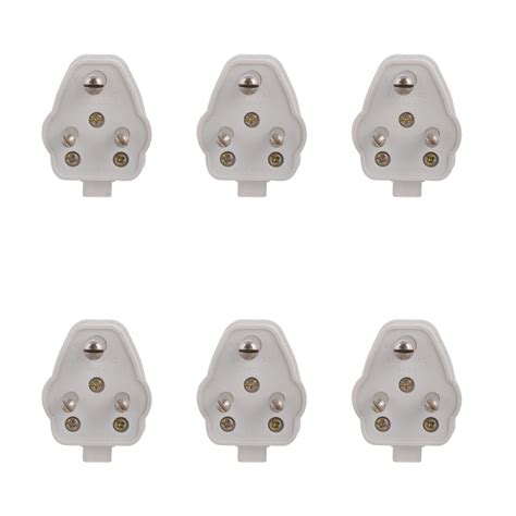 Anchor by Panasonic 6A 3 Pin Plug Top 240V. White,( Pack of 6) (38626 / ...