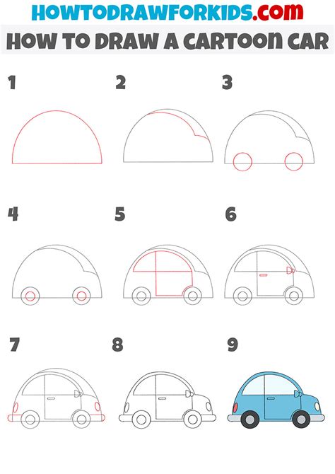 Cartoon Cars Step by Step Drawing 的图像结果