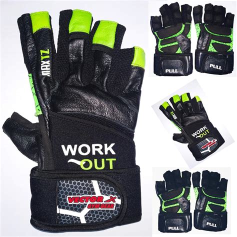Buy Vector X Premium Leather Fitness Gym Gloves Medium (Imported ...