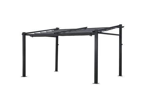 Pérgola mural 3 × 4m FRÉJUS gris - estructura de aluminio - HAPPY GARDEN