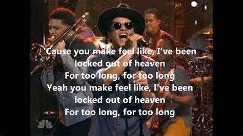 Bruno Mars-LOCKED OUT OF HEAVEN (lyrics) - YouTube