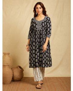 Buy Designer Hand Block Printed Kurtas for Women | The Loom