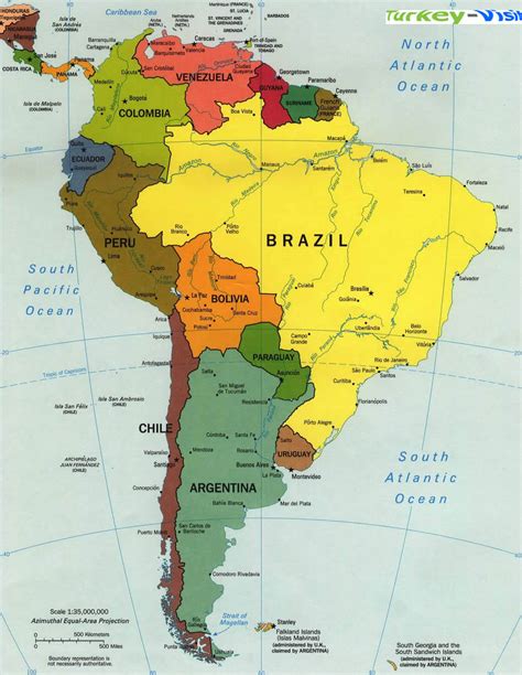 Map Of Brazil And South America