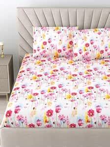 Buy Bombay Dyeing King Size Bedsheet 210 TC Cotton Premium Bedsheet & 2 ...
