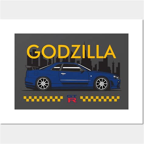 GTR R34 Godzilla - R34 - Posters and Art Prints | TeePublic