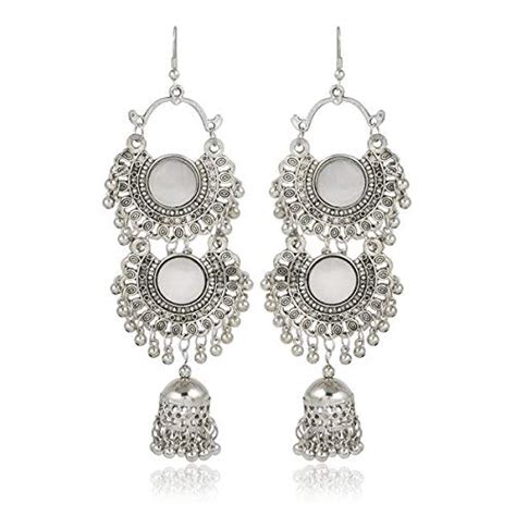 karatcart Antique Silver Plated Brass Jhumki Earrings for Women & Girls ...