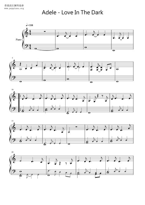 Adele-Love In The Dark Sheet Music pdf, - Free Score Download ★