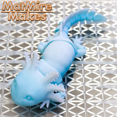 🦎 Adorable Articulated Axolotl, Print-In-Place Body, Snap-Fit Head ...