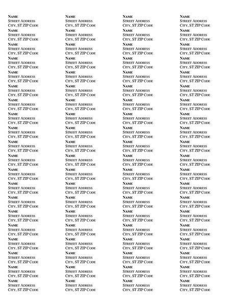 5167 Template Word / Template For Avery 5167 Return Address Labels 1 2 ...