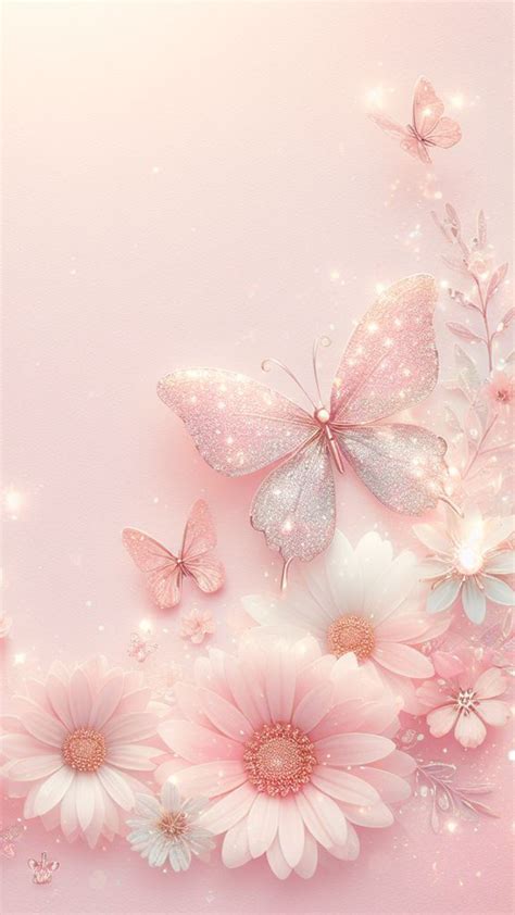 Baby Pink Butterfly Background