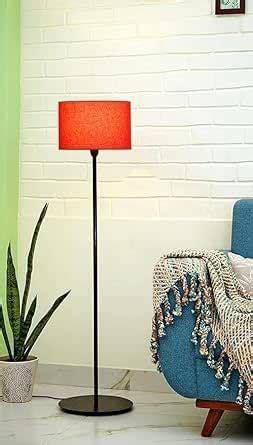 Lightroom Floor Lamp Standing Modern Black Lamp Red Shade for Living ...