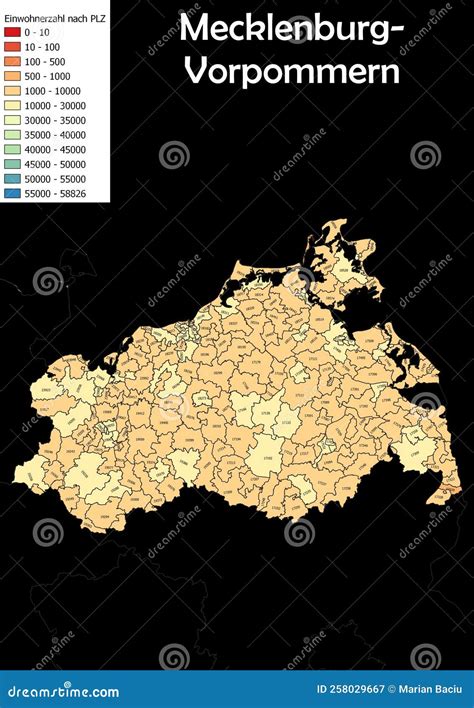 Germany Map Population by Zip Code Map of Federal State Mecklenburg ...