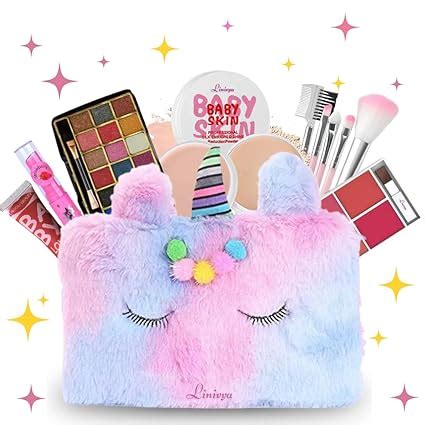 Kids Real Makeup Kit for Teens, Pre-Teens & Girls with Unicorn Bag ...