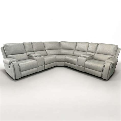 Gray Leather Recliner Sectional | OneUp Furniture | Philadelphia