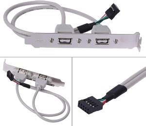 BhalTech 2 Port USB 2.0 Cable Adapter Converter Motherboard Rear Panel ...