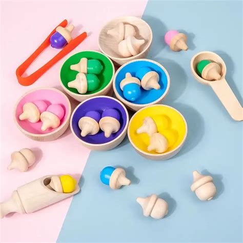 Wooden Acorn Sorting & Counting Toy - Eduspark Toys