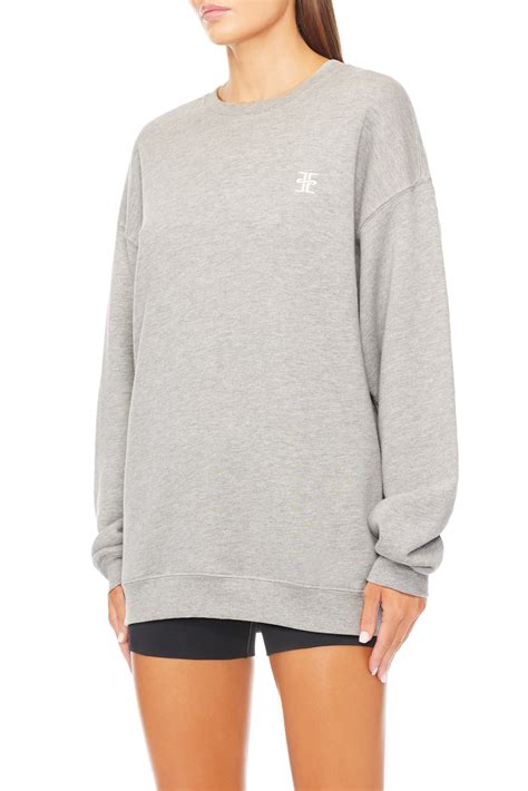Oversized Crewneck Sweatshirt Heather Grey | ÉTERNE