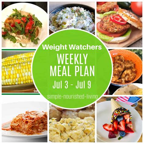 WW Weekly Meal Plan (Jul 3 - Jul 9) | Simple Nourished Living