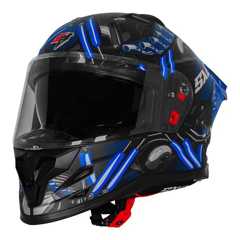 Steelbird Sbh 61 Sxe St1 Black Blue Full Face Helmet – Sparkly Helmets