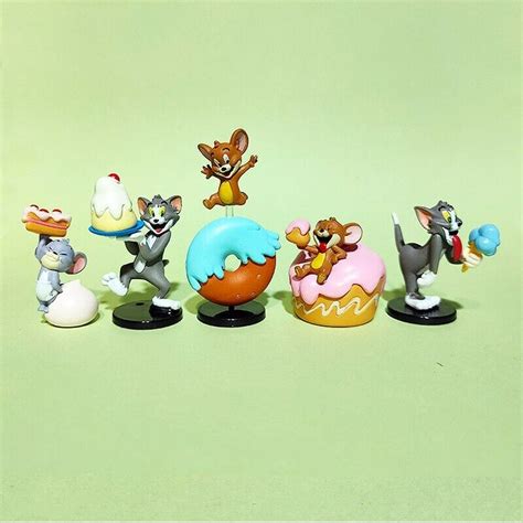 Buy 1 Set 5 Tom and Jerry Figure Figures Cake Donuts Ice Cream Cheese ...