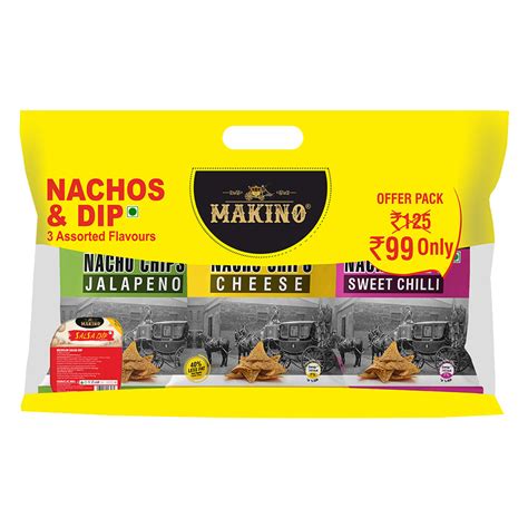 Makino Assorted Combo Bag With 3 Nachos & 1 Salsa Dip – Makino E Store