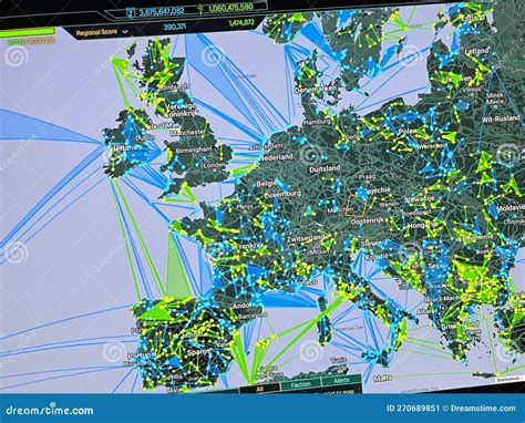 Ingress Prime Intel Map Showing Europe Stock Illustration ...