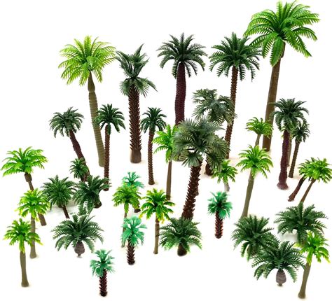 OrgMemory 36pcs Palm Trees, Ho Scale Bushes, Plastic Trees for Projects ...