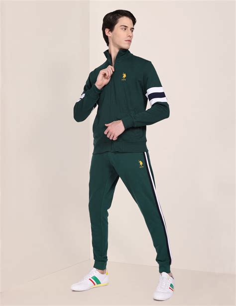 Buy Men High Neck Zip Up Sweatshirt Green|U.S. Polo Assn. India