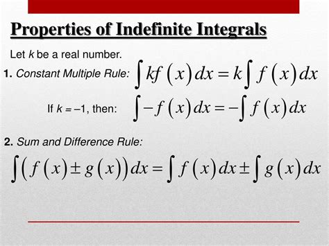Image result for Indefinite Integral Rules