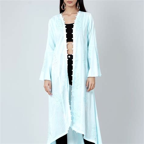 Light Blue Embellished Coat Dress – First Resort by Ramola Bachchan
