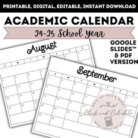 Scu Academic Calendar 24 25 - Etsy Canada