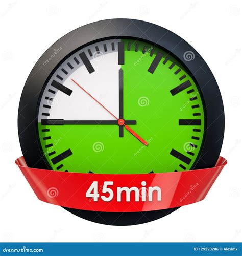 Clock Face with 45 Minutes Timer. 3D Rendering Stock Illustration ...
