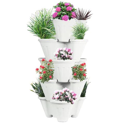 Pots4Nature 5 Tier Stacking Vertical Flowers Garden Vegetables ...