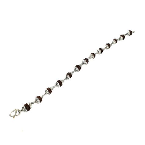 Buy quality 925 sterling silver rudraksha bracelet mga - brs0362 in Amreli