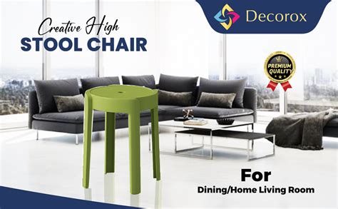 Bar Stool Stackable Dining Table Bench Round Stool Thick Plastic Stool ...