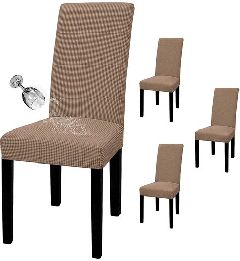 Lukzer 4Pc Spandex Elastic Dining Chair Cover Removable & Washable Seat ...