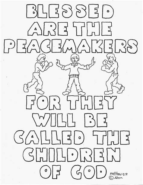 Blessed are the peacemakers printable coloring page. see more at my blog. http ...