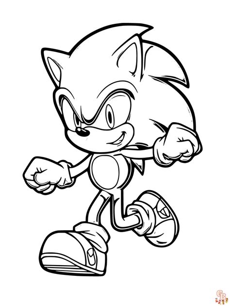 Sonic Colouring Pages Easy - Printable Free Templates