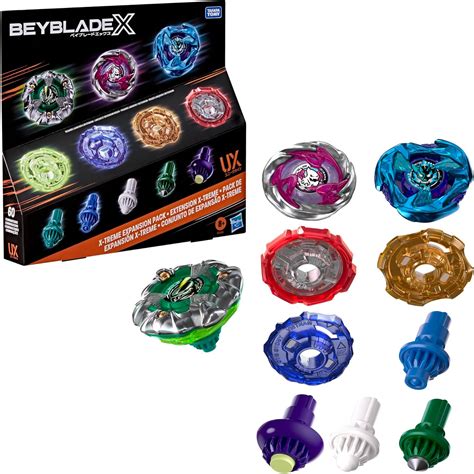 Amazon.com: BEY BLADE X X-Treme Expansion Pack, 3 Blades, 4 Ratchets, 5 Bits, Battling Tops Game ...