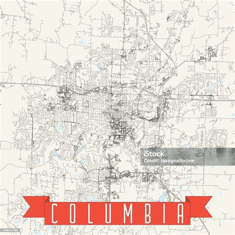 Columbia Missouri Usa Vector Map Stock Illustration - Download Image ...