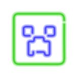 Image result for Minecraft Creeper Icon Neon