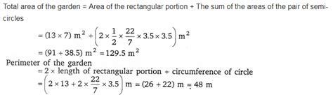 The shape of a garden is rectangular in the middle and semi circular at ...