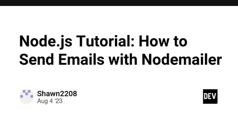 Image result for Nodemailer Tutorial