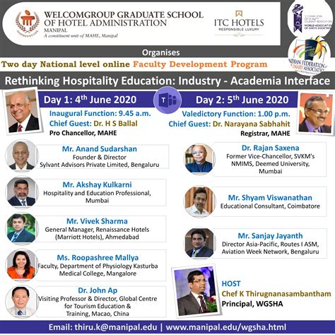 Two Day National Level Online Faculty Development Program: WGSHA Manipal