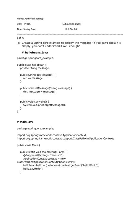 in Java Spring notes - Name: Auti Pratik Tanhaji Class : TYBCS ...