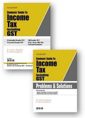 CA INTER COMBO Students Guide To Income Tax Including GST With Problem ...