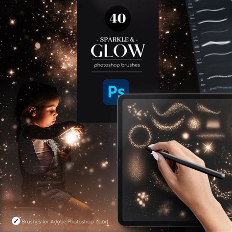 40 Sparkle Glow Photoshop Brushes: Magic Effects Addon (.ABR) - Etsy